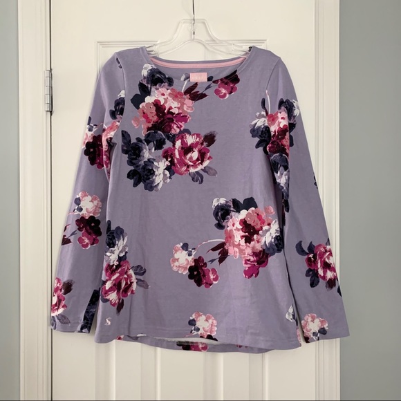 Joules Tops - Joules purple floral long sleeve cotton top